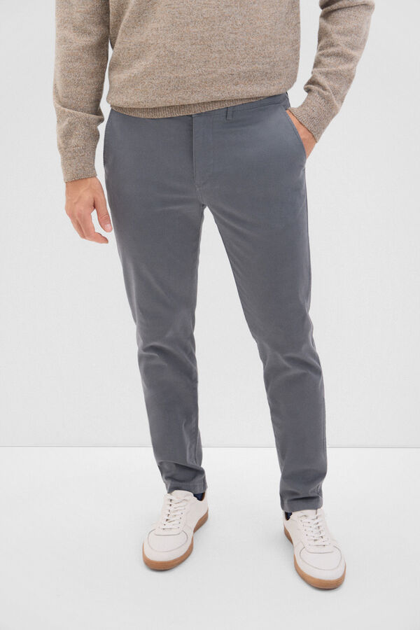 Cortefiel Slim fit chinos Grey