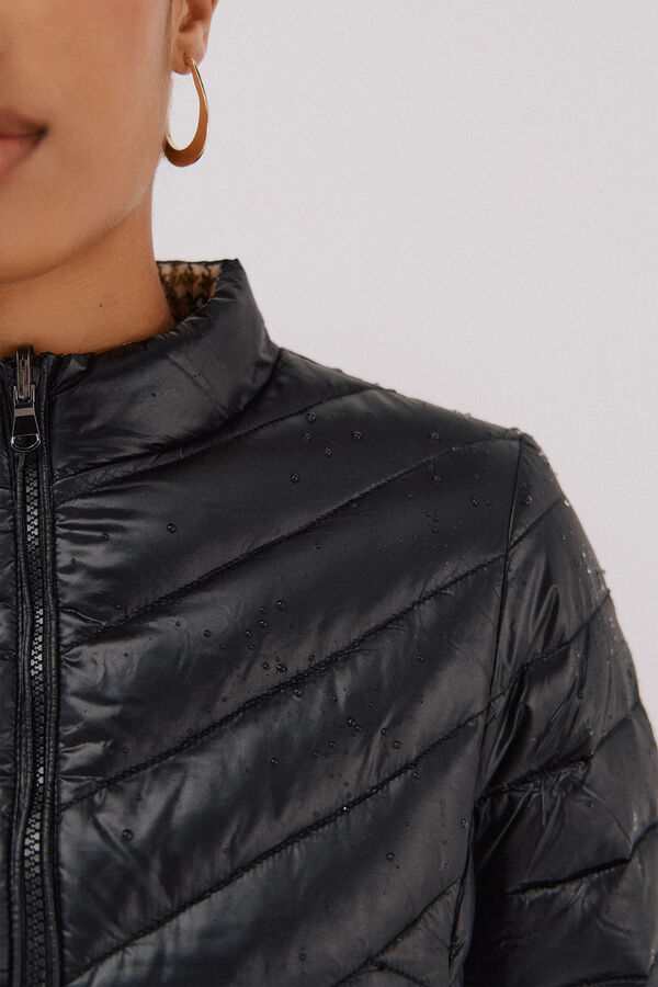 Cortefiel Reversible feather bomber jacket Black