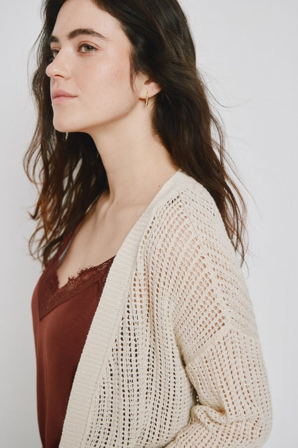 Vero Moda Casaco de malha em malha fria Tostado