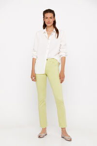 Cortefiel Coloured cropped-fit skinny trousers Green