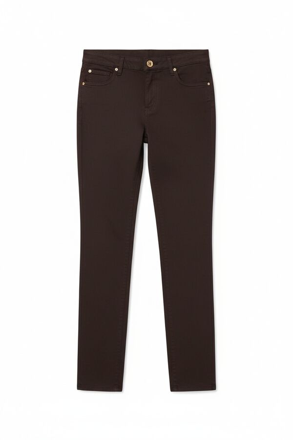 Cortefiel 5-pocket cut leggings Dark brown