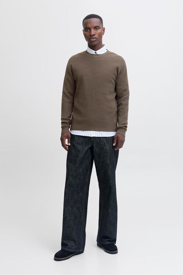 Jack & Jones Camisola básico de malha liso Castanho
