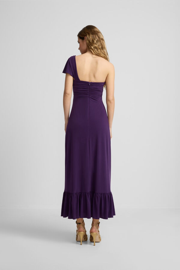 Silbon Vestido punto asimetrico Morado