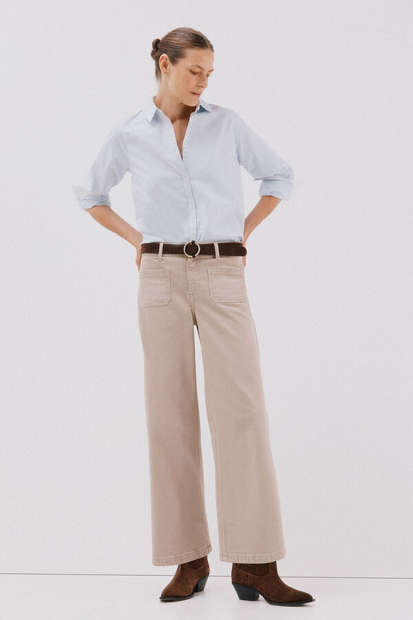 Cortefiel Camisa oxford Estampado azul