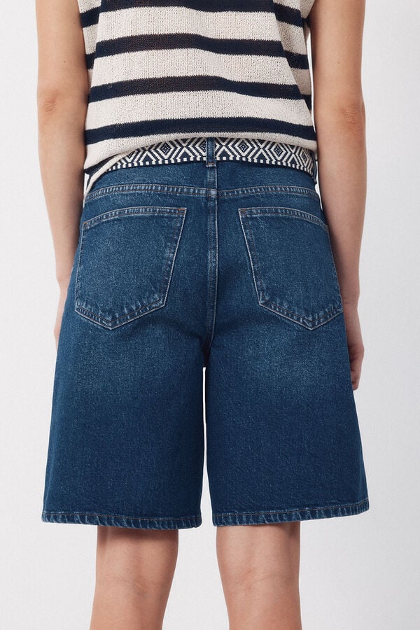 Cortefiel Denim Bermuda shorts Blue