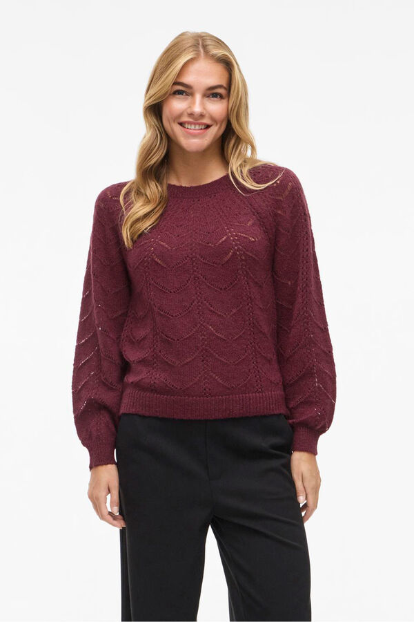 Vila Camisola de malha vazada Roxo