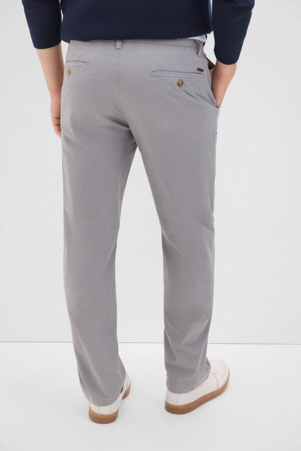 Cortefiel Regular fit printed chinos Grey