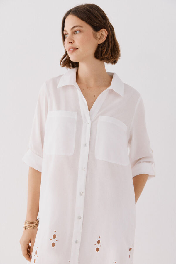 Cortefiel Caftan de camisa longa Branco
