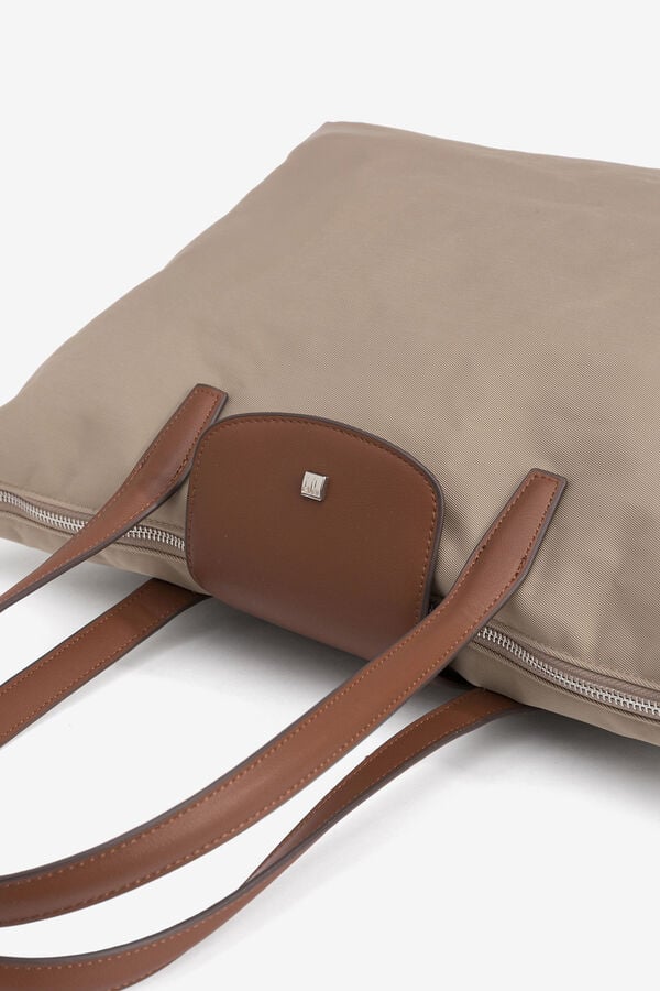 Vilanova Mala tote bag de nylon combinada Tostado