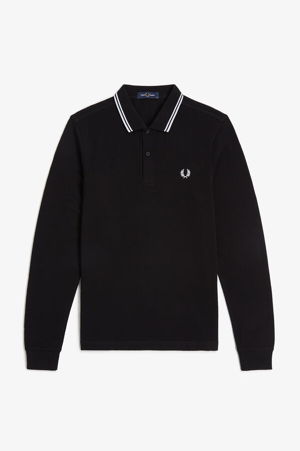 Fred Perry Men's long sleeve piqué polo shirt Black