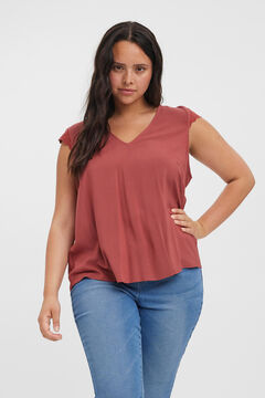 Cortefiel Plus size short-sleeved top Red