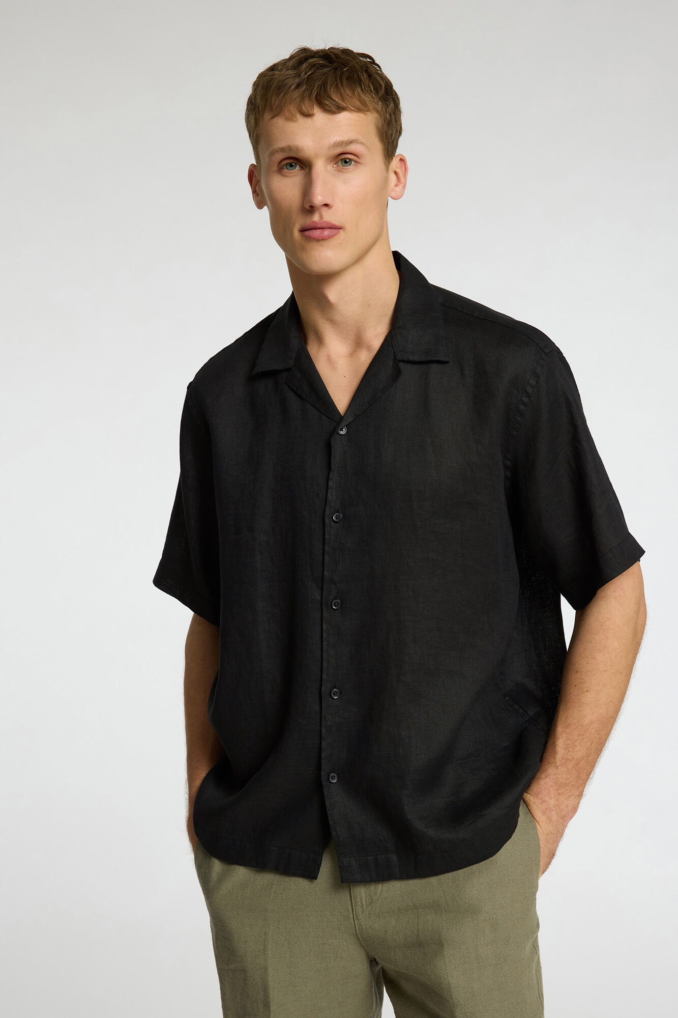 Selected Camisa manga curta 100% linho