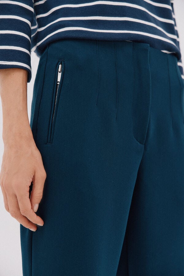 Cortefiel Zippered pants Navy