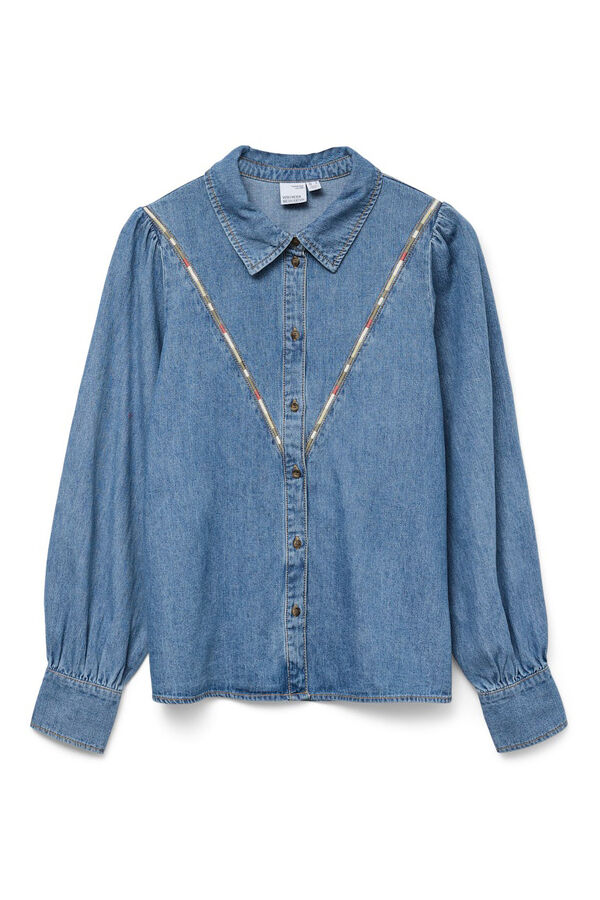 Vero Moda Camisa denim com detalhe bordado  Azul