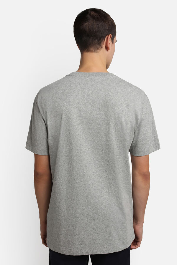 Cortefiel Box short-sleeved T-shirt Grey
