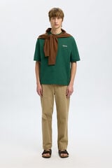 Selected Short-sleeved T-shirt Logo T-shirt Dark green