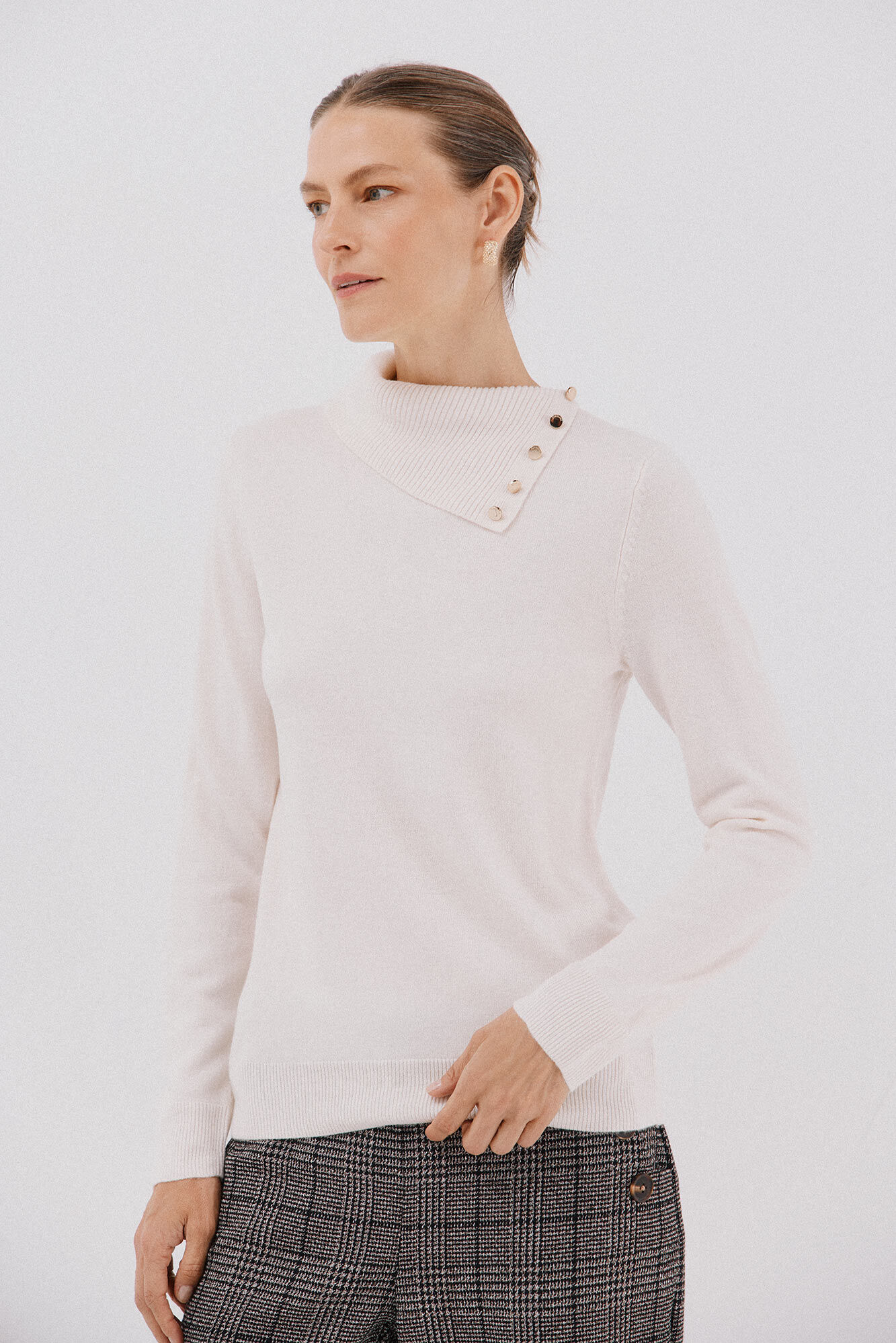 Cortefiel Button neck jumper