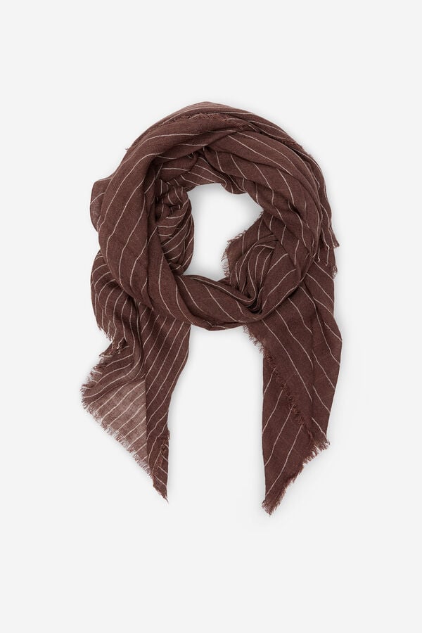 Cortefiel Striped scarf Brown