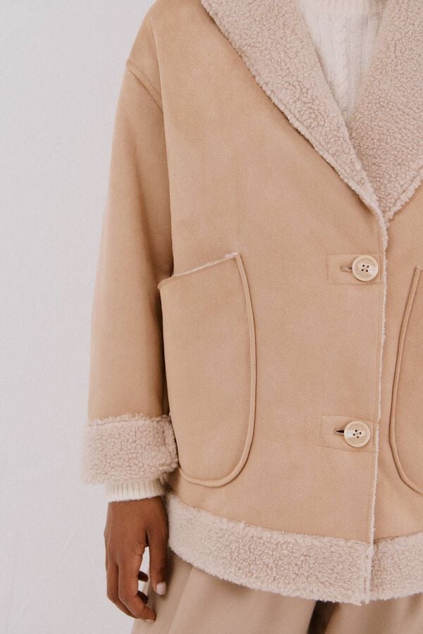 Cortefiel Double-sided effect jacket Nude