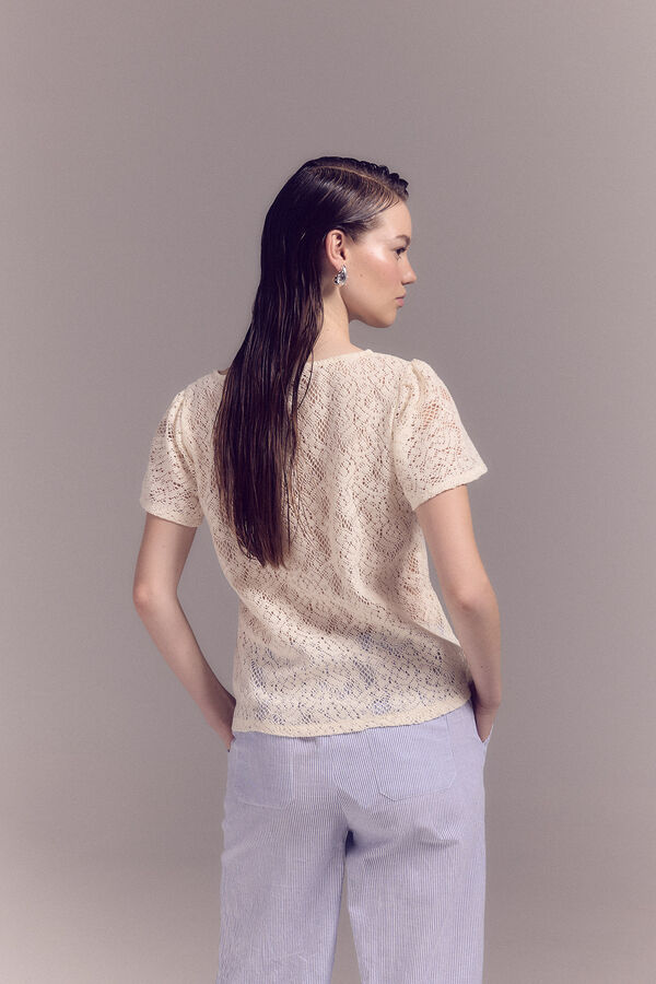 Cortefiel Lace top Ivory