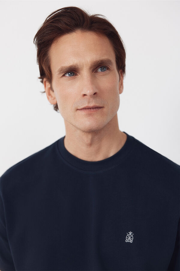 Cortefiel Piqu&eacute; basic T-shirt Navy