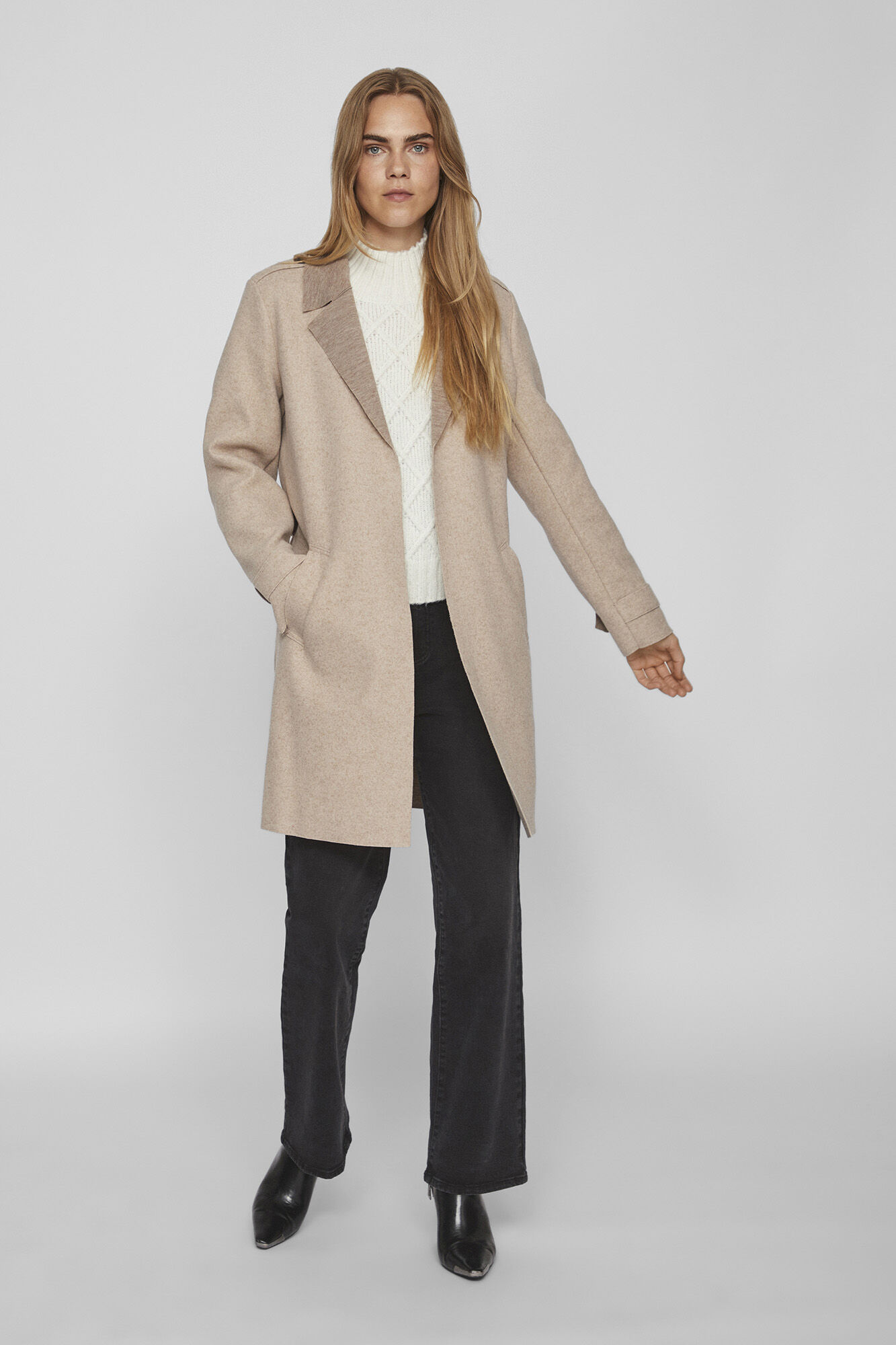 Knit trench coat top