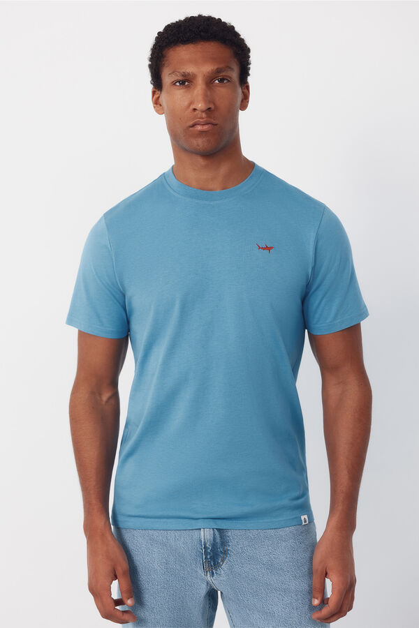 Cortefiel Embroidered T-shirt Blue