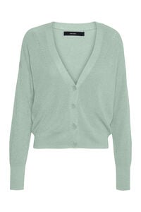 Cortefiel Fine-knit long-sleeved cardigan Green