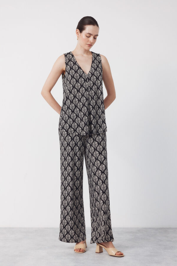 Cortefiel Jersey-knit trousers Multicolour