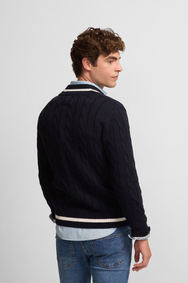 Silbon Classic college stripe jersey Navy