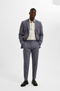 Selected Calças de fato Slim Fit de xadrez