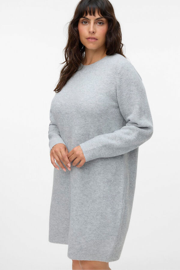 Vero Moda Curve Vestido de malha manga plus size  Cinzento