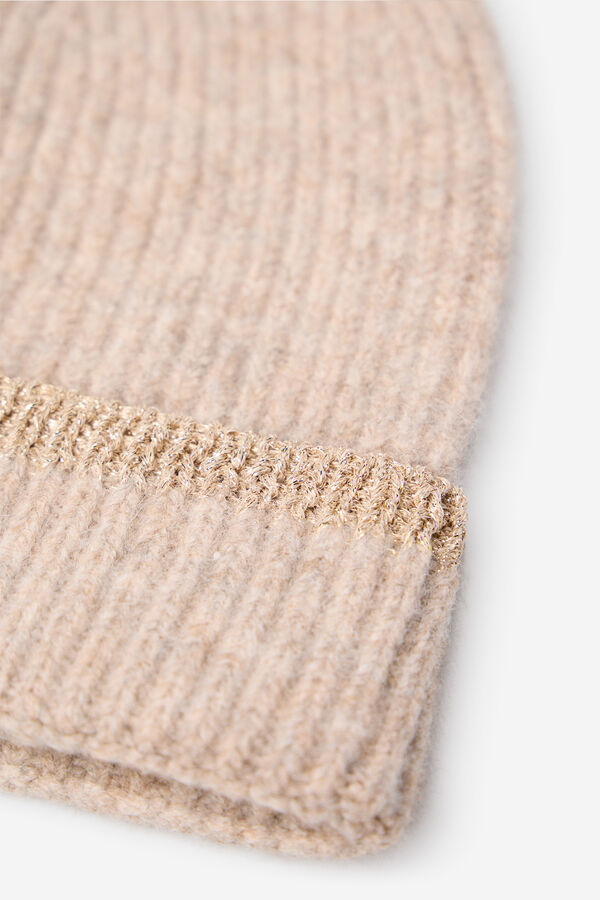Cortefiel Lurex knit jersey-knit Beige