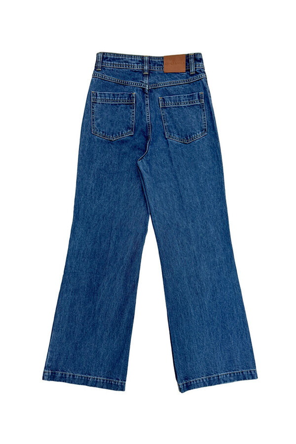 Grace & Mila Denim de cintura alta com bolsos frontais Azul