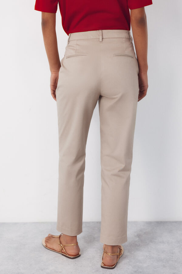 Cortefiel Slim fit trousers Nude