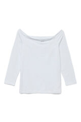 Vero Moda Camiseta de algodão com manga 7/8 Branco