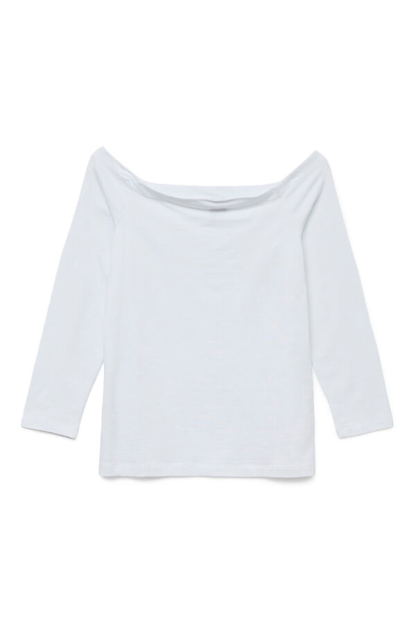 Vero Moda Camiseta de algodão com manga 7/8 Branco
