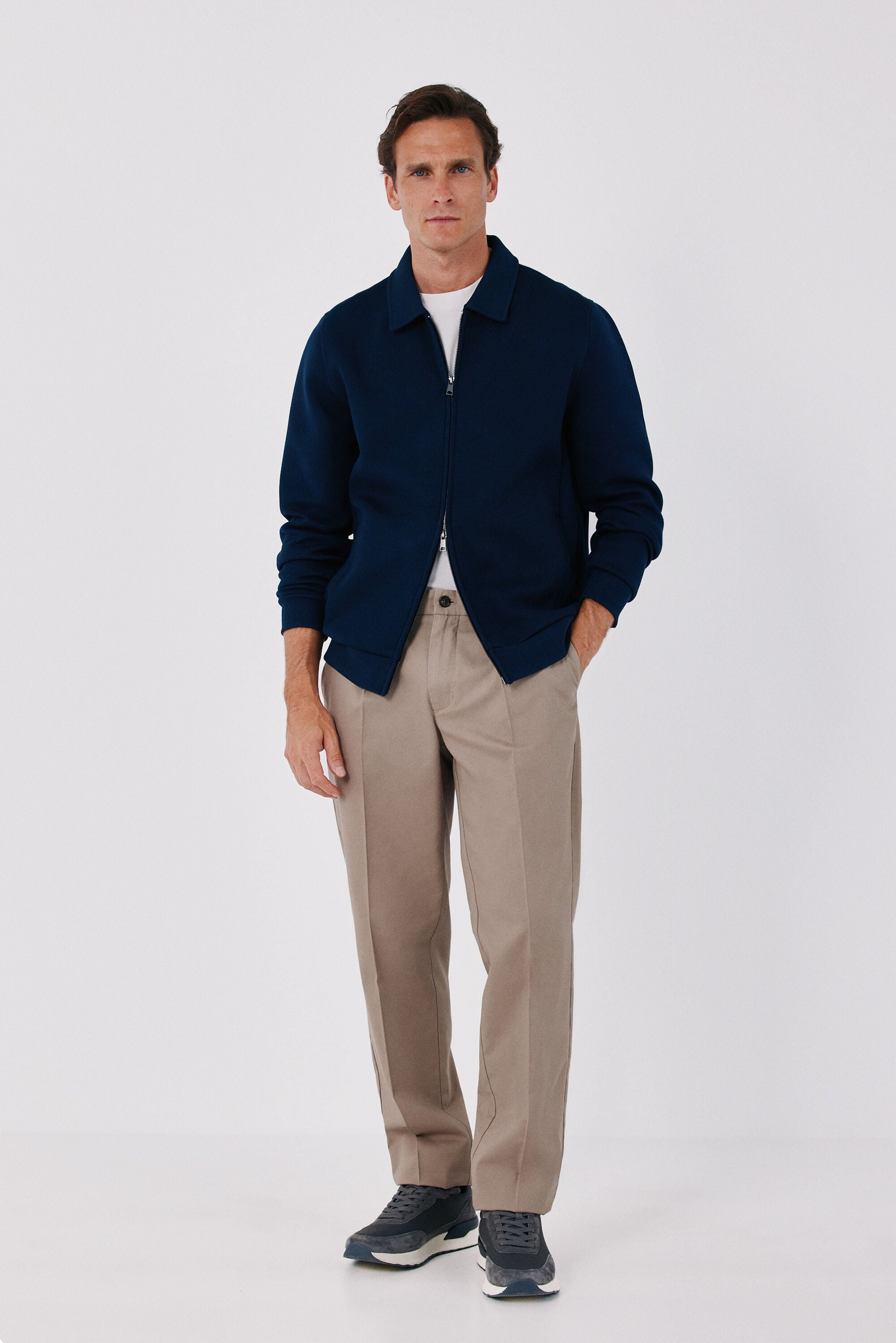 Cortefiel Polo neck neoprene cardigan