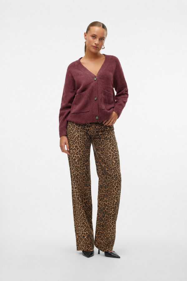 Vero Moda V-neck cardigan Maroon