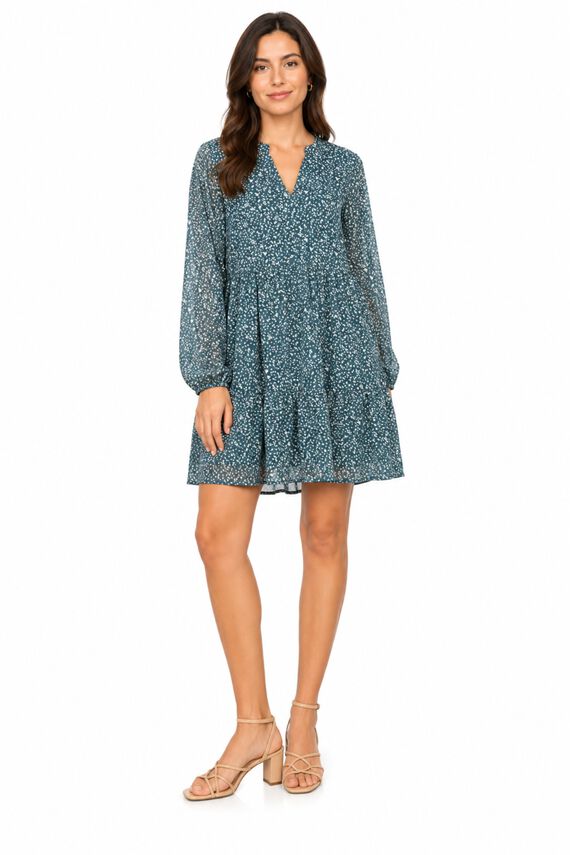 Vestido corto gasa estampado