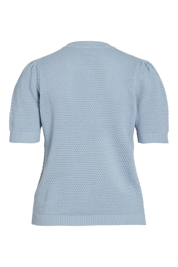 Cortefiel T-shirt de malha com ombreiras Azul