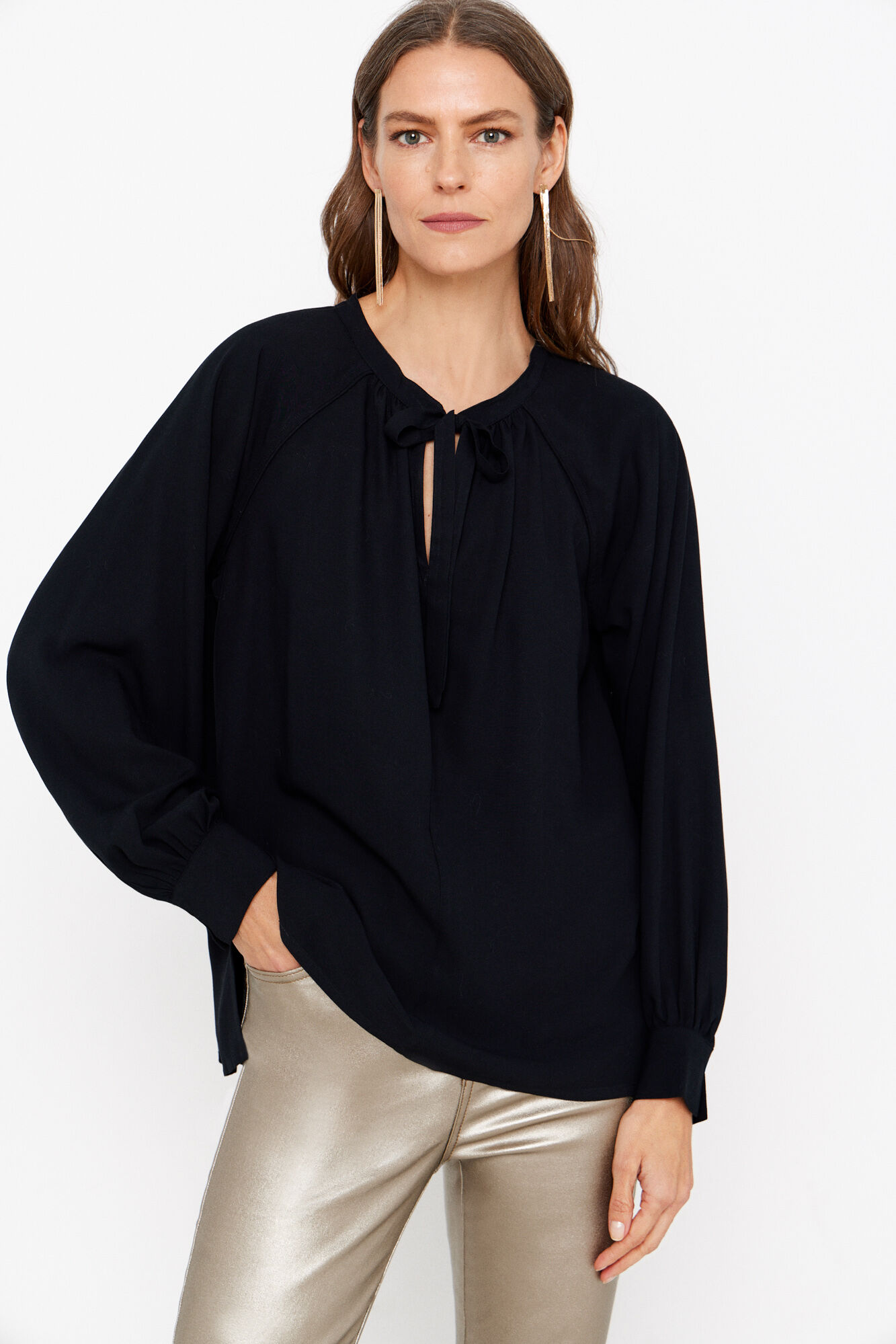 Blusa cuello redondo Blusas de mujer Cortefiel