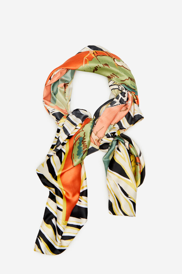 Cortefiel Giraffe silky scarf Multicolour