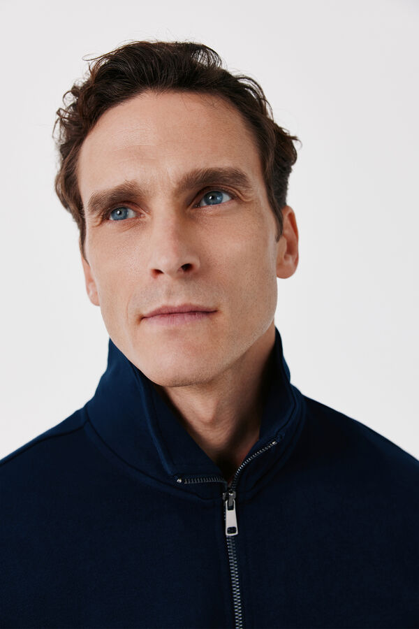 Cortefiel Zip fastening cardigan Navy
