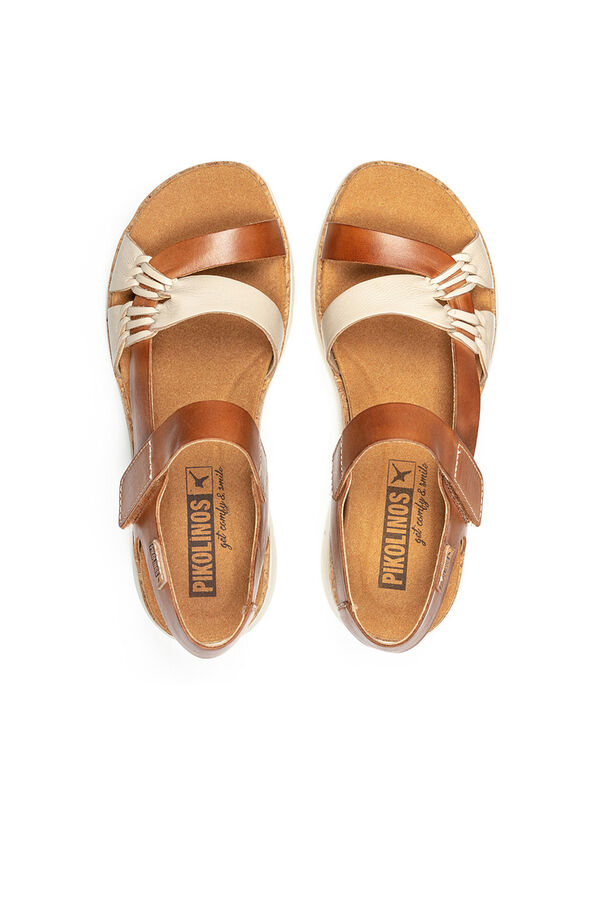 Pikolinos Sand&aacute;lias com fecho aderente para mulher Ecru