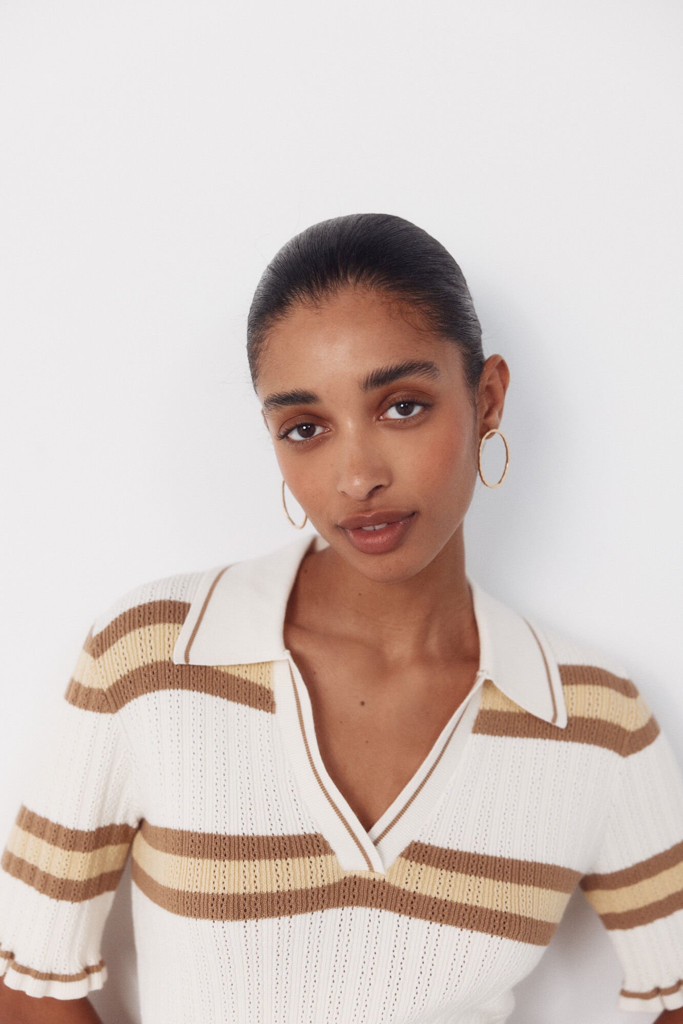 Cortefiel Striped polo jumper