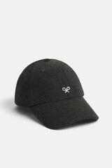 Silbon Herringbone fabric cap Green