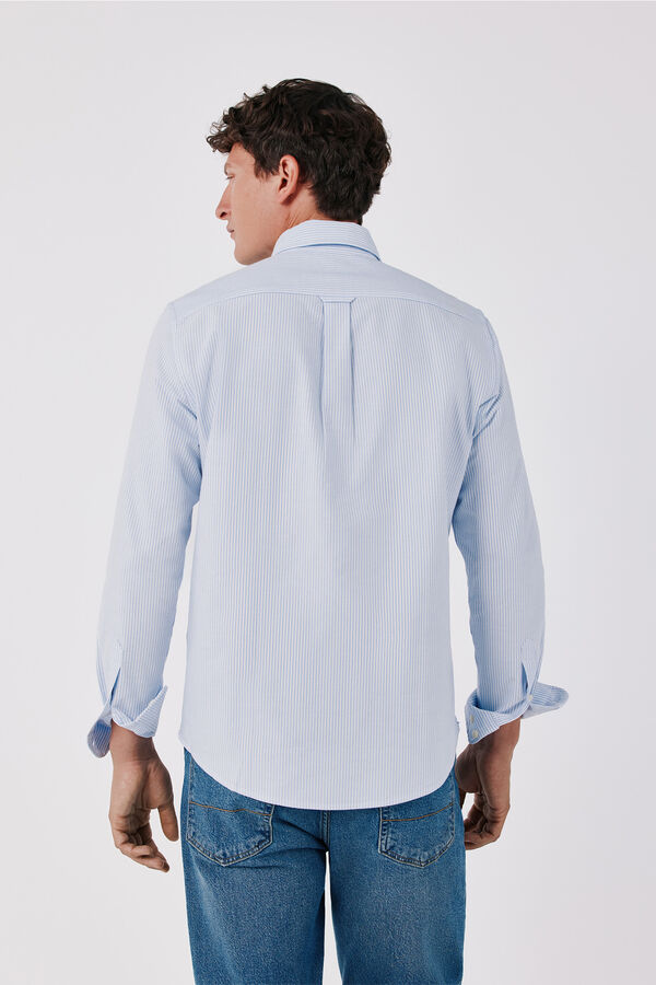Cortefiel Candela striped Oxford shirt Blue