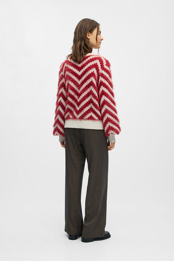 Object Suéter de camisola com efeito pele Vermelho