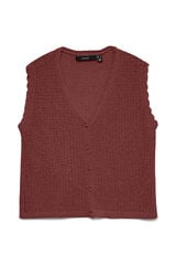 Vero Moda Colete em fibras met&aacute;licas Castanho